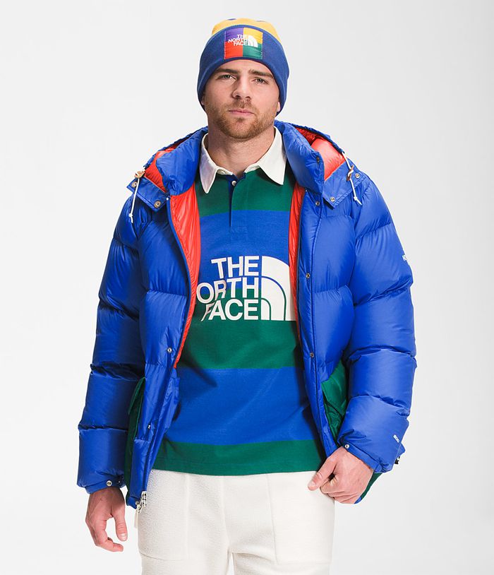 The North Face Mens Puffer Jacket Colorblock Sierra Parka 296LYKVAI - Blue